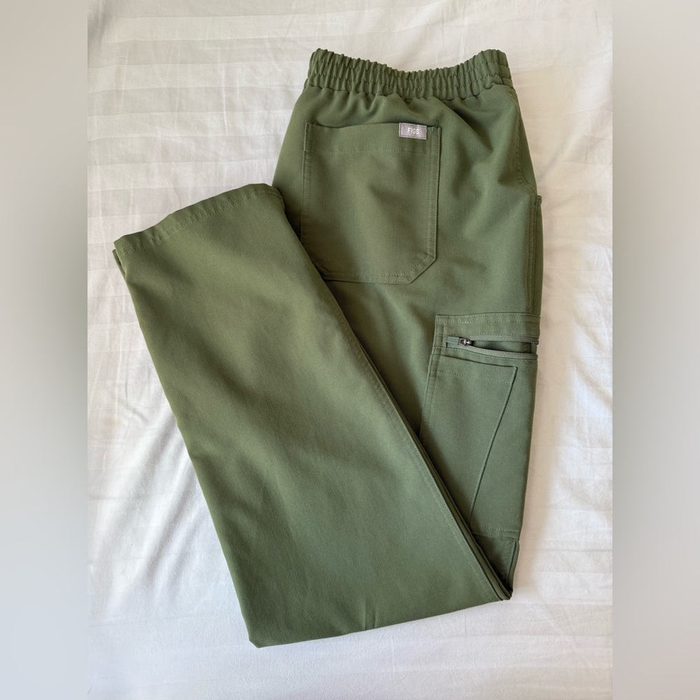 Figs Olive green straight leg